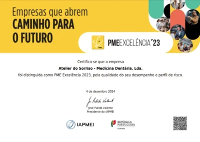 certificado pme excelencia atelier do sorriso almancil[]